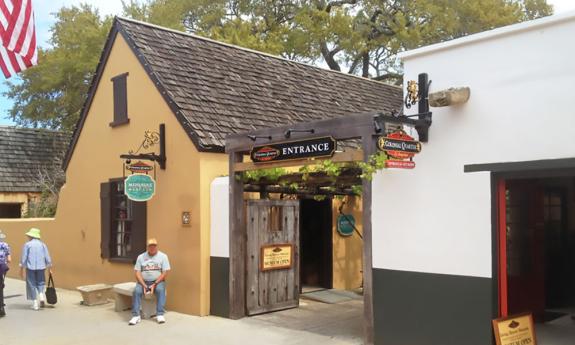 The Colonial Quarter in St. Augustine located on historic downtown St. George Street.Colonial Quarter Entrance