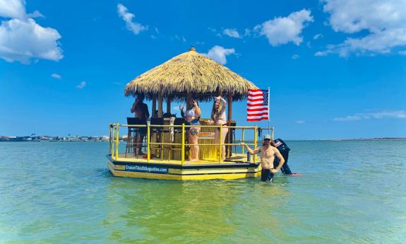 Tiki on the beach, part of the 3-hour Island excursion by Cruisin' Tikis in St. Augustine.