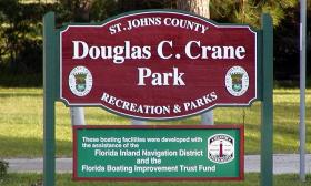 The Douglas Crane Park entrance sign
