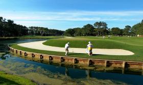 Golfers at Dye's Valley Course at TPC Sawgrass in Ponte Vedra Beach, FL.