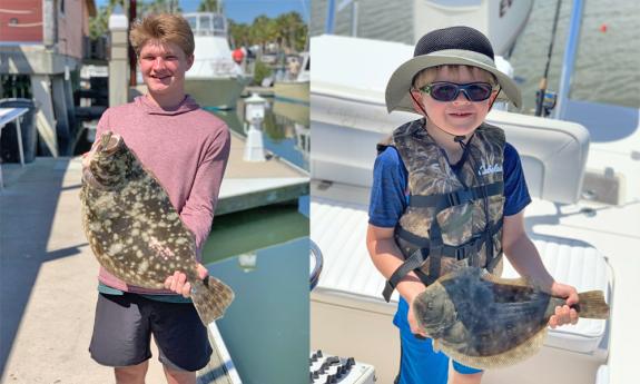 Kids catching fish on a Fishardy Charter