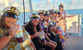 A bachelorette party aboard a Florida Water Tours boat in St. Augustine.