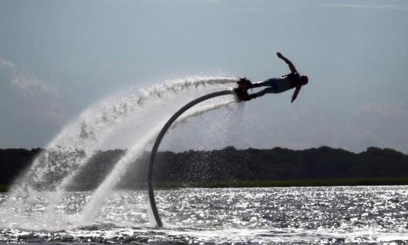 St. Augustine visitors and locals can try something new and exciting with a flyboarding tour from Extreme Water Adventures.