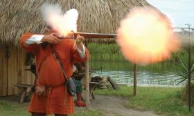 Weapons demonstrations take place throughout the day at the Fountain of Youth Archaeological Park in St. Augustine.