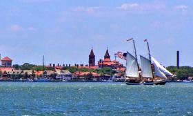 A day sail aboard the Schooner Freedom offers great views of the historic St. Augustine cityscape.