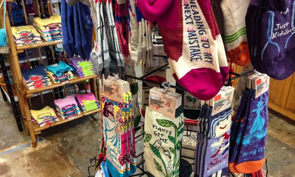 Crazy, funny socks at Materialistic in St. Augustine.