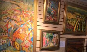 Artwork by over 30 local artists are displayed at the Galeria Lyons in St. Augustine, Florida.