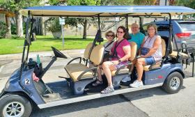 St. Augustine Gold Tours has an eco-friendly electric bus. 