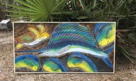 Swordfish artwork from Grover's Gallery in St. Augustine, FL 