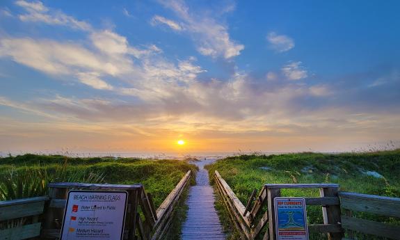 Sunrise on at Guy Harvey Resort St. Augustine Beach.