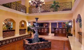 Elegant lobby of the Hilton Historic Bayfront in St. Augustine, Florida. 