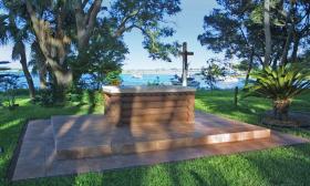 The Rustic Altar at Mission Nombre de Dios is histolric St. Augustine.