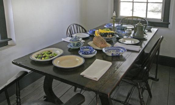 Dining room at the Oldest House. 