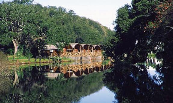 The KOA cabins are on a St. Augustine waterfront.