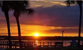 The sun setting at Tradewinds Condos in St. Augustine, FL. 