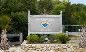 The Anastasia State Park entrance sign