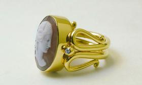 A cameo ring from Joel Bagnal Goldsmith. 