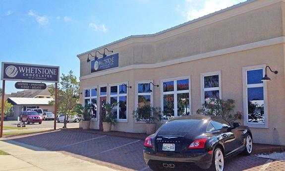 Parking at Whetstone Chocolates on Anastasia Island.