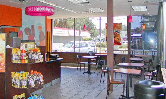 Interior lobby of Dunkin' Donuts