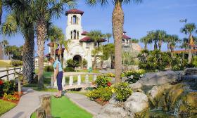 Fiesta Falls is located right near the beach, making if a great tropical mini-golf course.