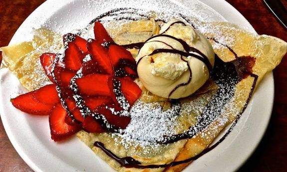 Fruit crepe at the Dolce Cafe.