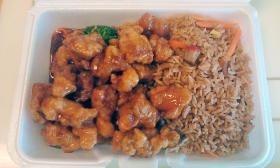 General Tso's chicken plate from Green Tea Chinese Restaurant in St. Augustine, Florida