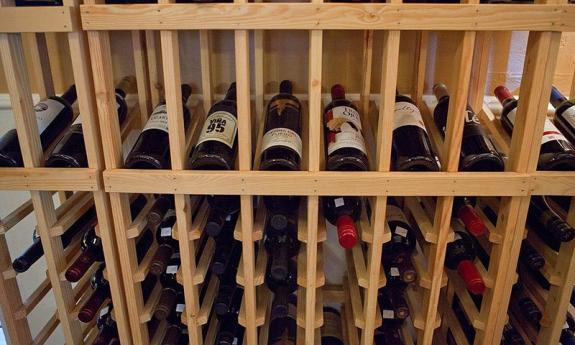 The wine rack at Isabela's Bar Cuba in St. Augustine.