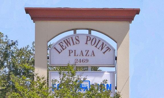 The sign at Lewis Point Plaza, where you will find D'Aleo Italian Deli in St. Augustine.