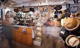 There's an incredible variety of hats available at the Panama Hat Company on St. Augustine's historic St. George Street.