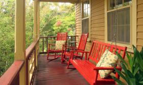 Sit on a porch and enjoy the serene setting of downtown St. Augustine.