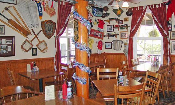 The charming interior of the Prince of Wales in St. Augustine.