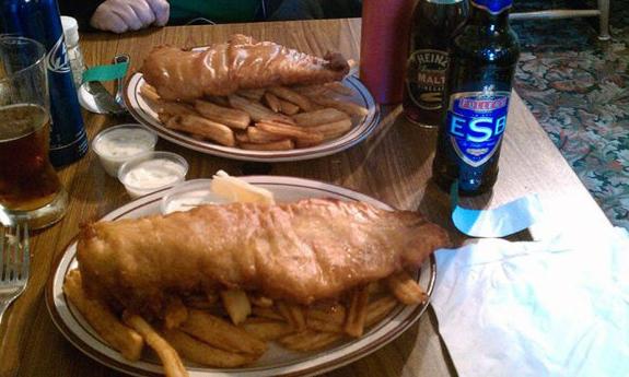 Fish and chips at the Prince of Wales in St. Augustine.