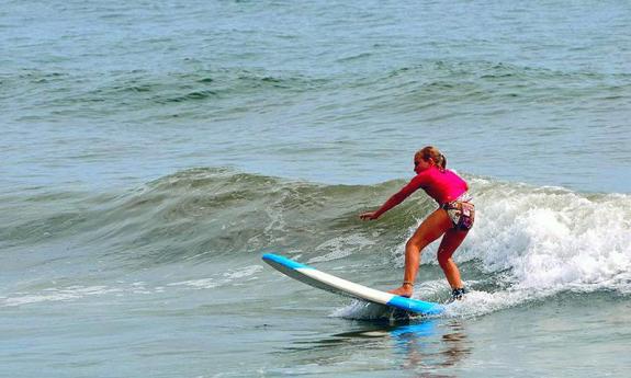 Catching a wave at St. Augustine Surf School.