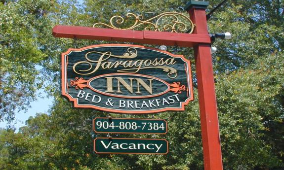 Sign for the Saragossa Inn in St. Augustine, FL.