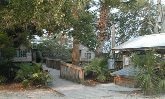 Walkway into Salt Water Cowboys in St. Augustine.