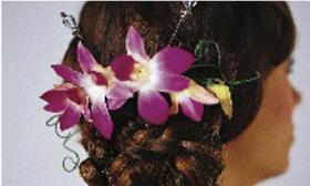 Flowers by Shirley in St. Augustine, FL, also creates floral hairpieces for weddings.