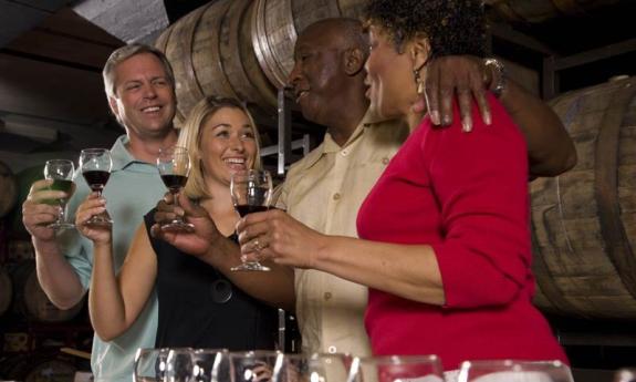 Guests enjoy the locally produced Florida wine at the San Sebastian Winery in downtown St. Augustine, Fl.