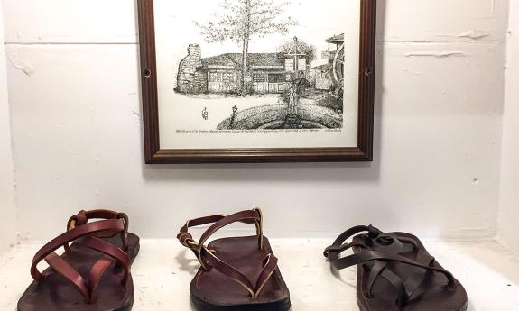 Leather sandals crafted by Dan Holiday