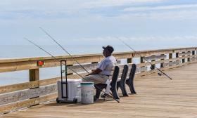 Fishing at the Lighthouse Park in St. Augustine, Florida