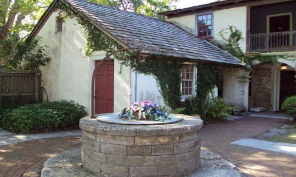 The Llambias House gardens in historic downtown St. Augustine.