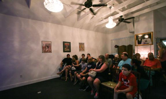 The intimate theatre on Spanish street makes for a personal magic show experience.