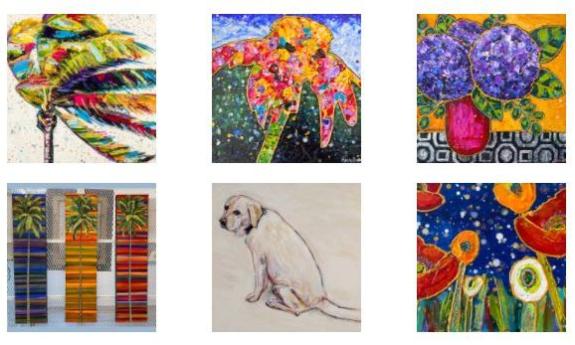 Six original works of art by Maria Reyes Jones in St. Augustine.