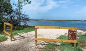 Ramp for canoes, kayaks, and paddle Boards at Nocatee Landing north of St. Augustine.
