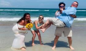 Getting silly with Wedding Officiants of St. Augustine.