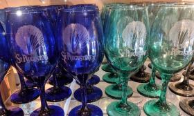 Souvenir glasses at the Old Town Gifts & Sign Shop in St. Augustine, FL.