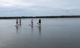 Paddle boarding at Genung's Fish Camp in St. Augustine, Florida.