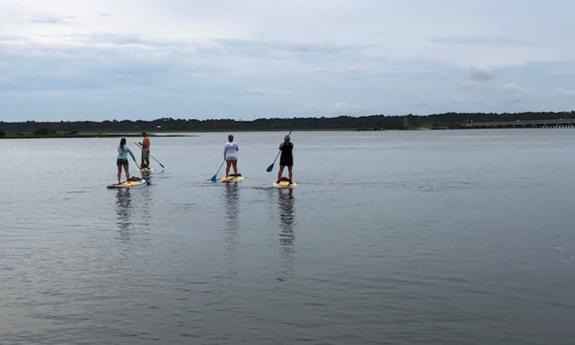 Paddle boarding at Genung's Fish Camp in St. Augustine, Florida.