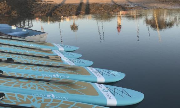 Paddle boards on the beach in St. Augustine, Florida 