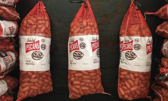 Stuffed bags of pecans