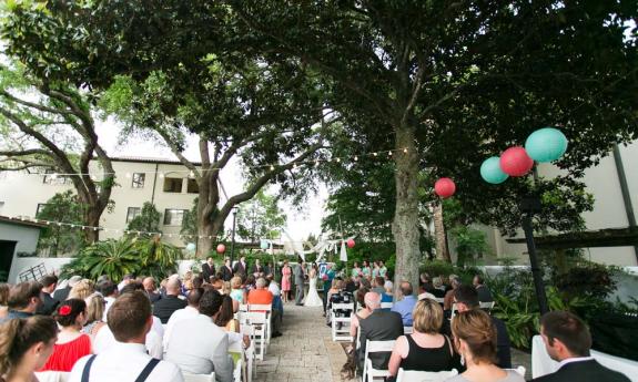 The courtyard garden of the historic Peña-Peck House is a beautiful venue for weddings and other special events.